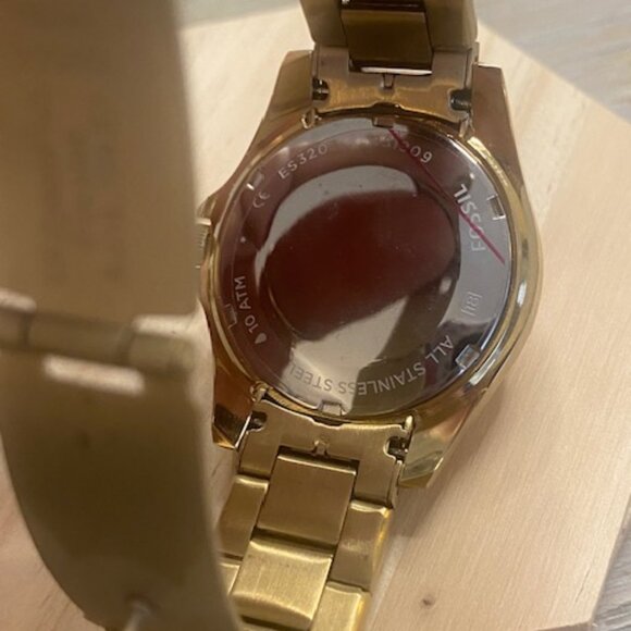 Fossil Riley 'Boyfriend' Gold tone Watch NWT ES - 3203 - Picture 9 of 12